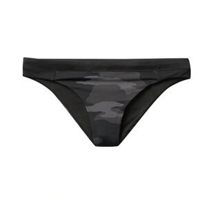 Athleta S Freestyle Camo Bottom black gray bikini swim bathing suit beach cheeky